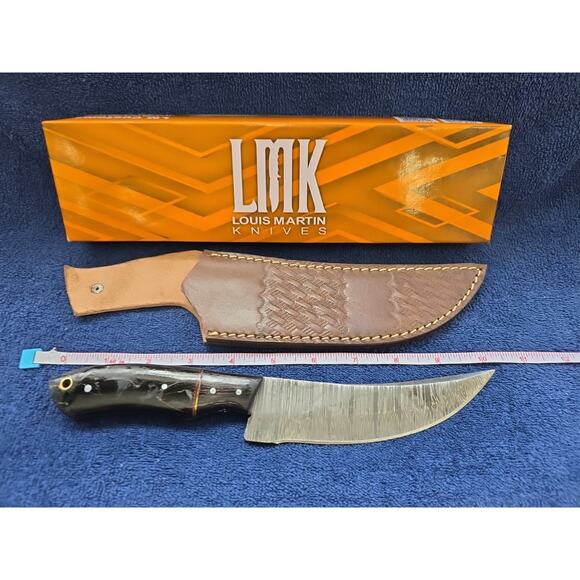 Hunting Bowie Knife 10.25 Inch Custom Forged Damascus Blade LMK Knives #7418 - Picture 1 of 8
